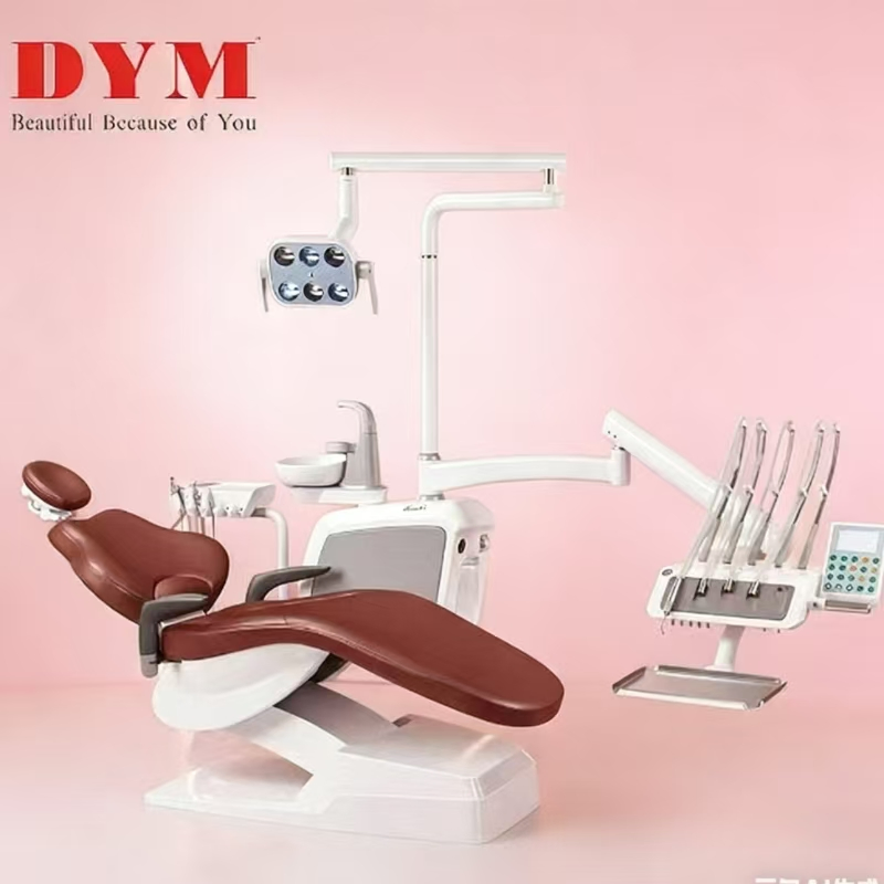 Electric Dental Chair Unit with LED Operating Light and Top Instrument Tray for Dental Clinic
