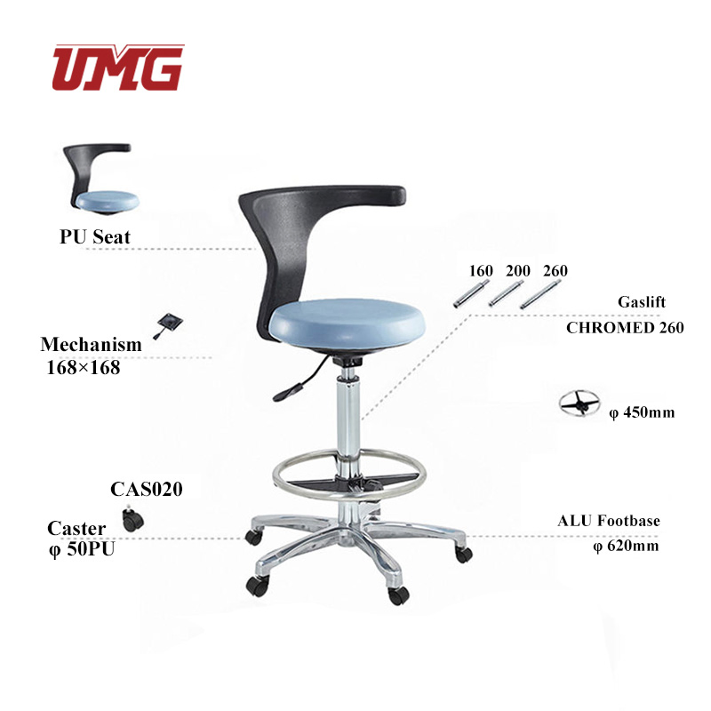 Sv038b Comfortable Hospital Stainless Steel Dentist Assistant Stool Dental Stool