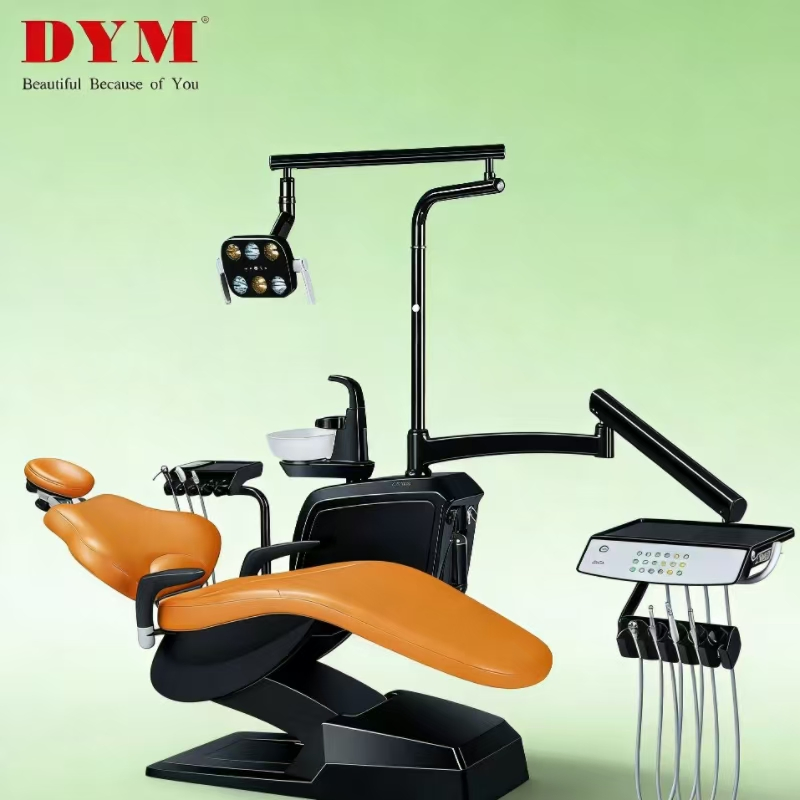 Heavy-Duty Dym Black Dental Unit with Hydraulic Lift System for Dental Clinic