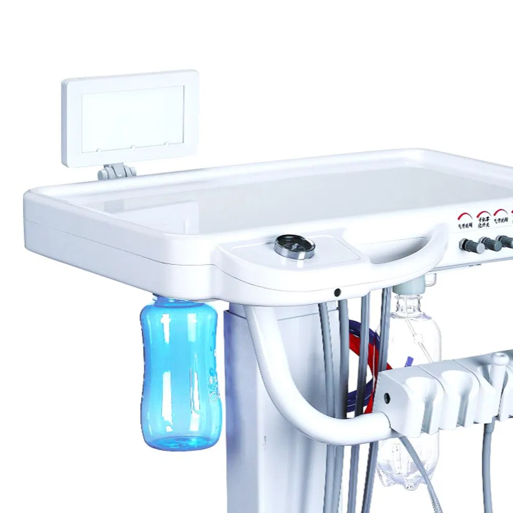 Portable Unit Dental Treatment Mobile Cart Trolley Dental Unit with Film Viewer