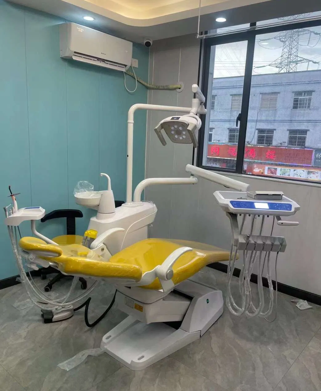Electric Multi-Function Colorful Dental Unit Department Dental Chair with Touch Button Control System and LED Sensor Operating Light