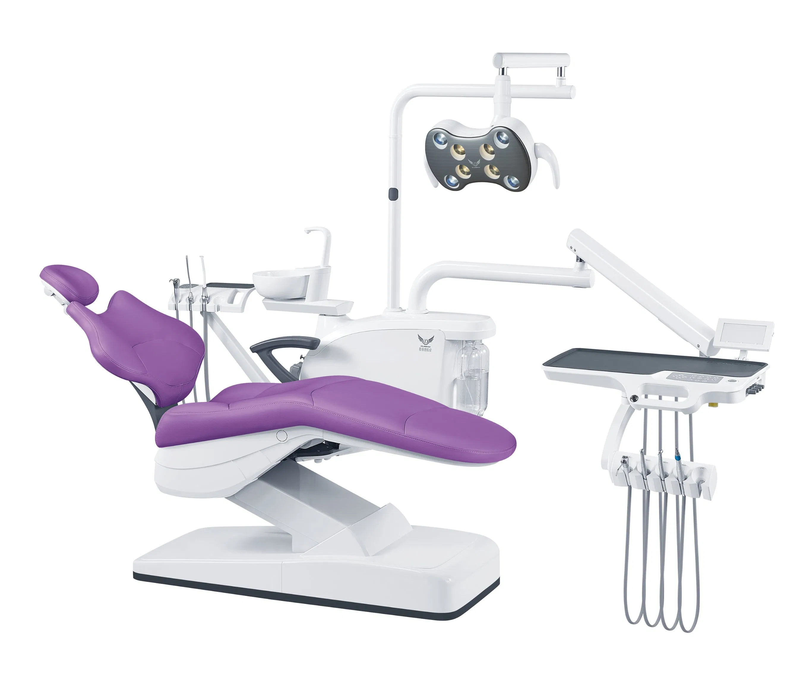 Luxury Dental Chair Unit Set Featuring Light Curing Scaler Monitor with Plastic and Metal Materials