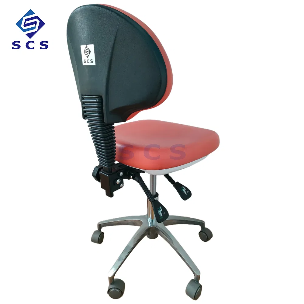 Adjustable Height Dentist Chair Assistant Doctor Stool with Backrest