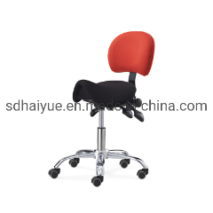 Tilt Seat Adjustable Height Ergonomic Saddle Seat Rolling Dental Stool with Adjustable Back