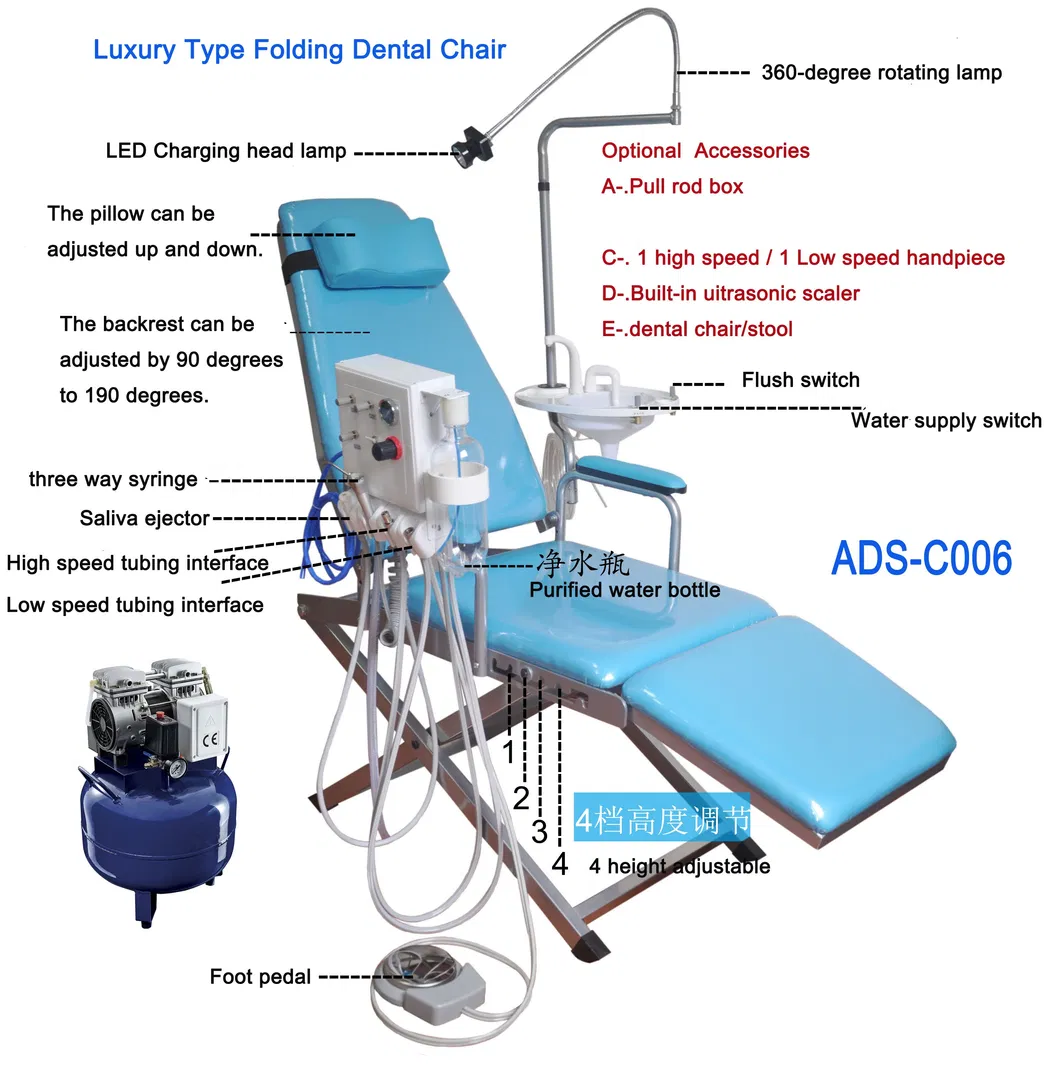 Luxury Dental Folding Portable Chair With Turbine Unit