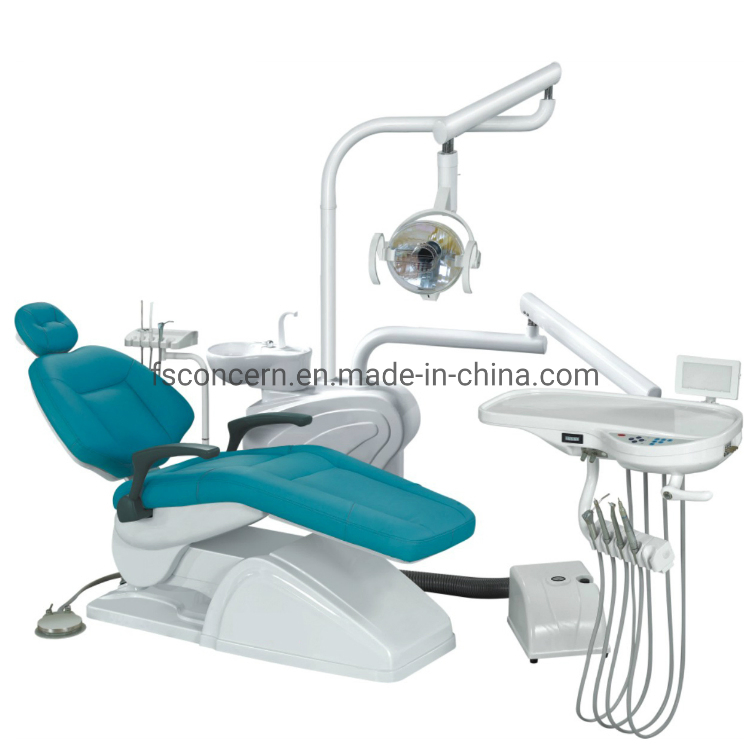 Dental Equipment Full Functions Electric Hydraulic Rotatable Tempered Glass Spittoon Dental Chair Unit