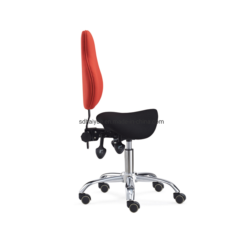 Hydraulic Adjustable Rolling Saddle Stool for Medical Lab Dental Office