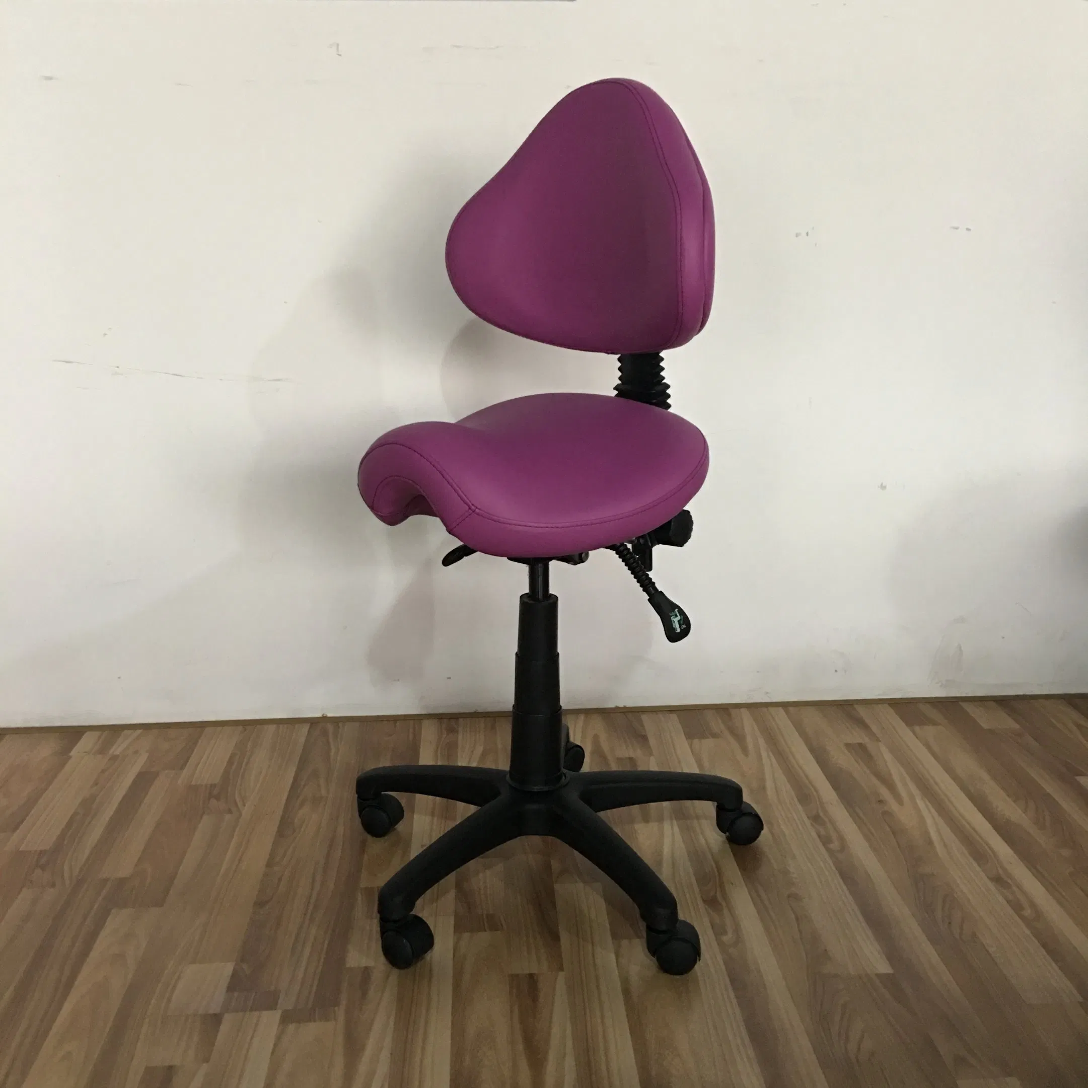 Hydraulic Saddle Rolling Chair with Backrest Support Height Adjustable Dental Stool for Tattoo Beauty Salon Massage Dental Clinic, Black