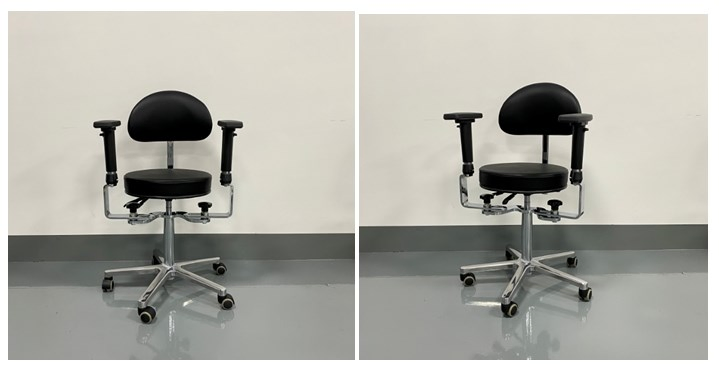 Dental Equipment Microscope Dynamic Saddle Stools for Ergonomics Configuration Swiveling Adjustable Armrest