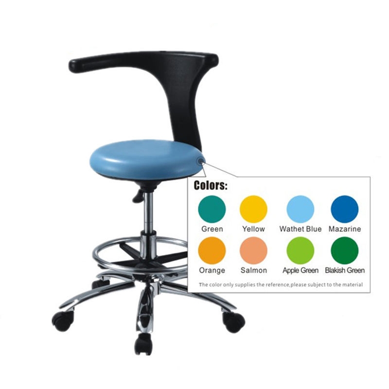 Height Adjustable Dental Mobile Chair Operator Stool with Body Support Arm