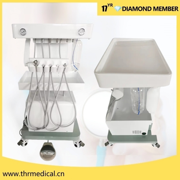 Factory Price Tooth Treatment Turbine Trolley Mobile Dental Unit with Air Compressor