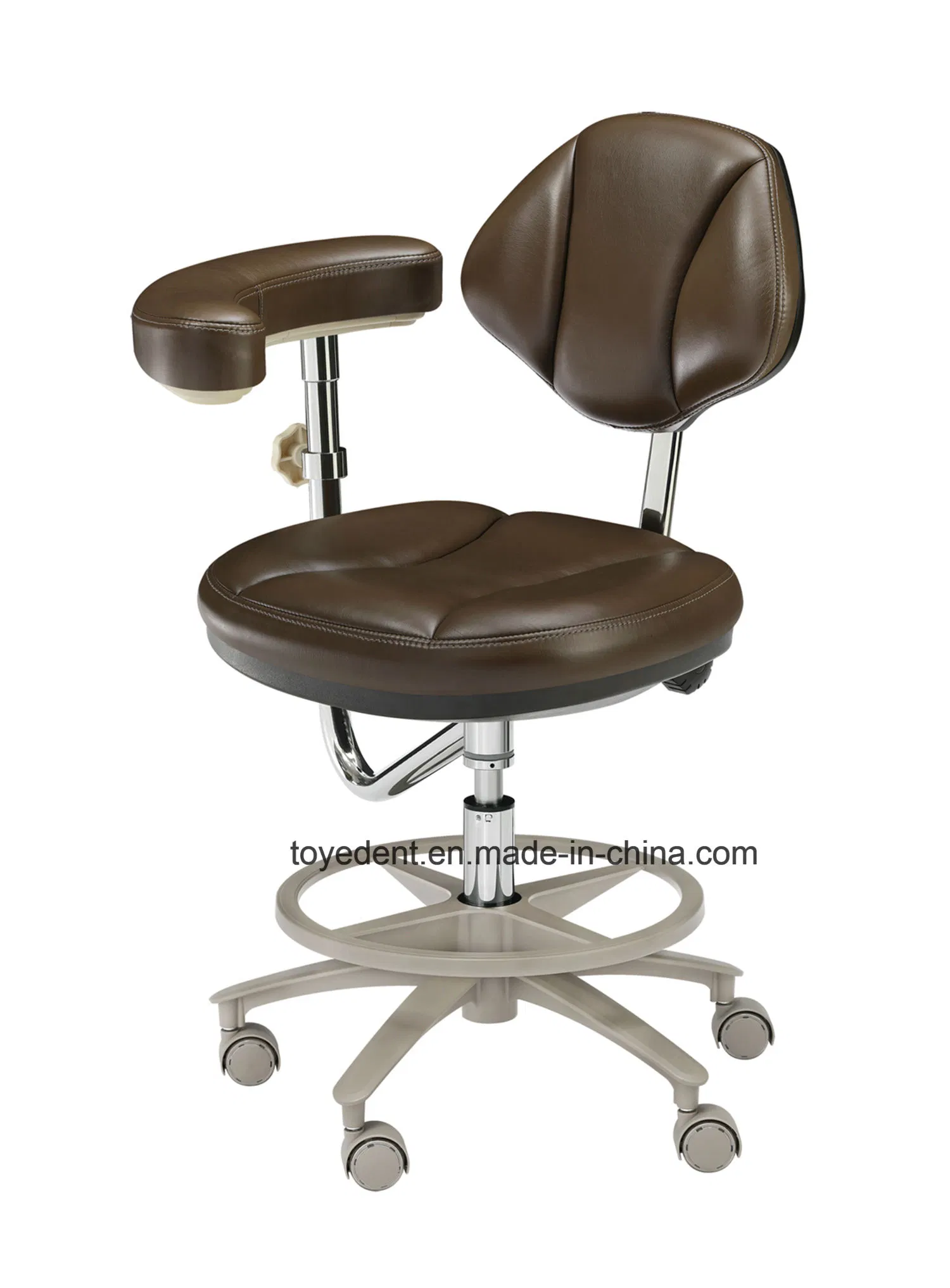Dental Rotating Chair Stool Luxurious Leather Advanced Ergonomic Dentist Stool