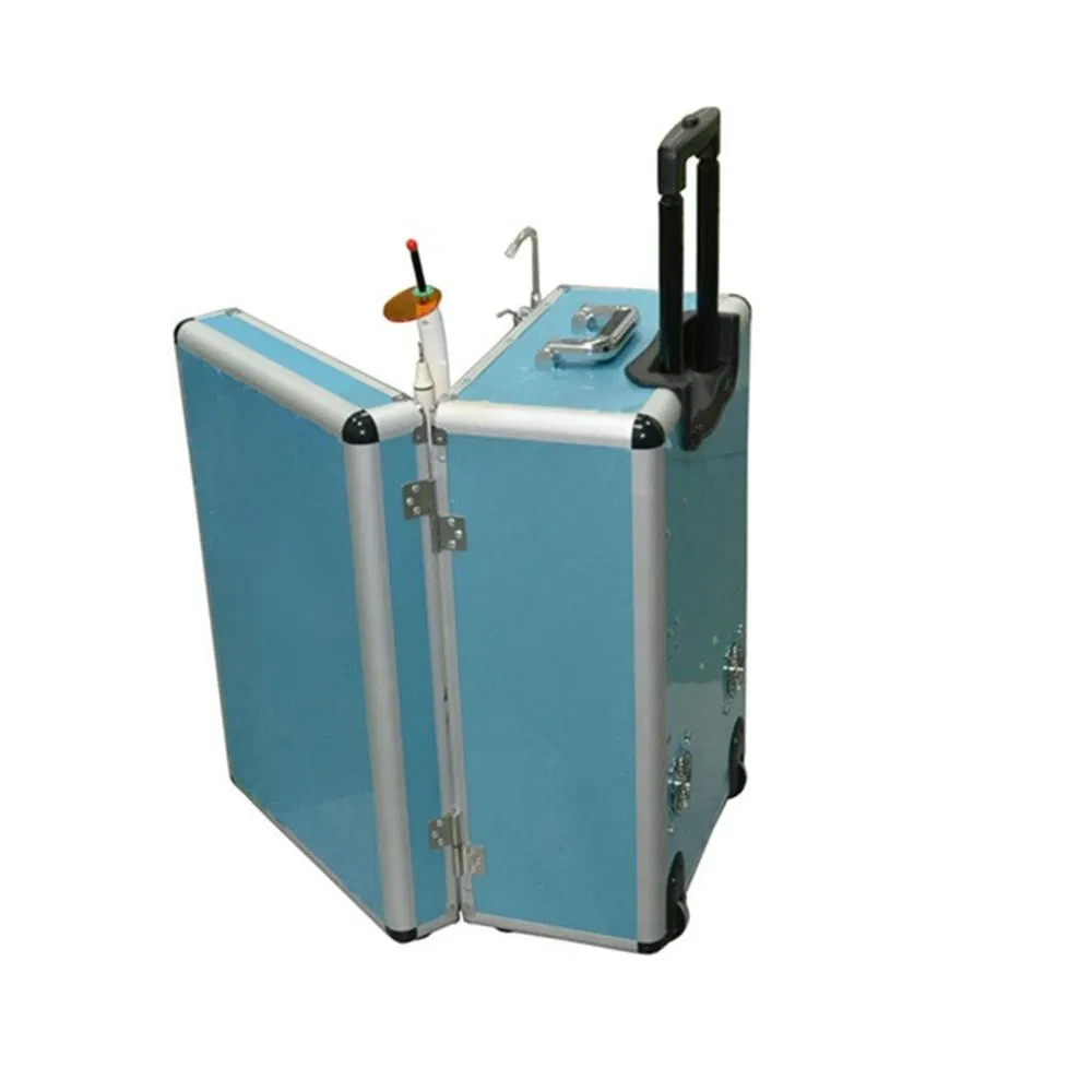 Best Selling CE Approved Suitcase Dental Equipment Portable Mobile Suction Unit Machine with Air Compressor