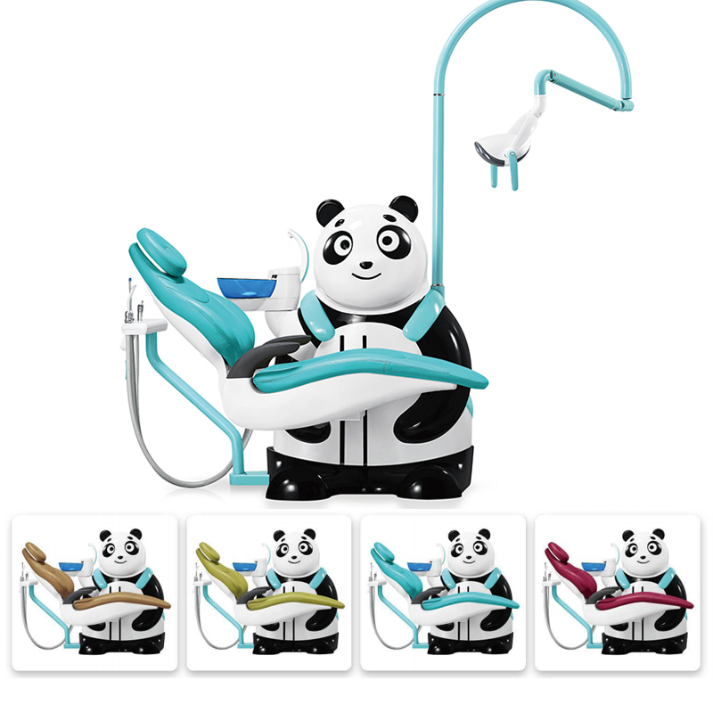 Luxury LED Light Lovely Panda Children Kids Pediatric Dental Chair Unit with Mobile Cart