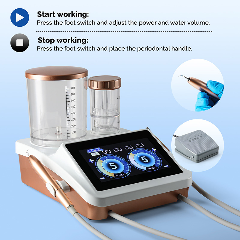 Dental Ultrasonic Scaler&Air Polisher 2 in 1 Sandblasting Periodontal Therapy System