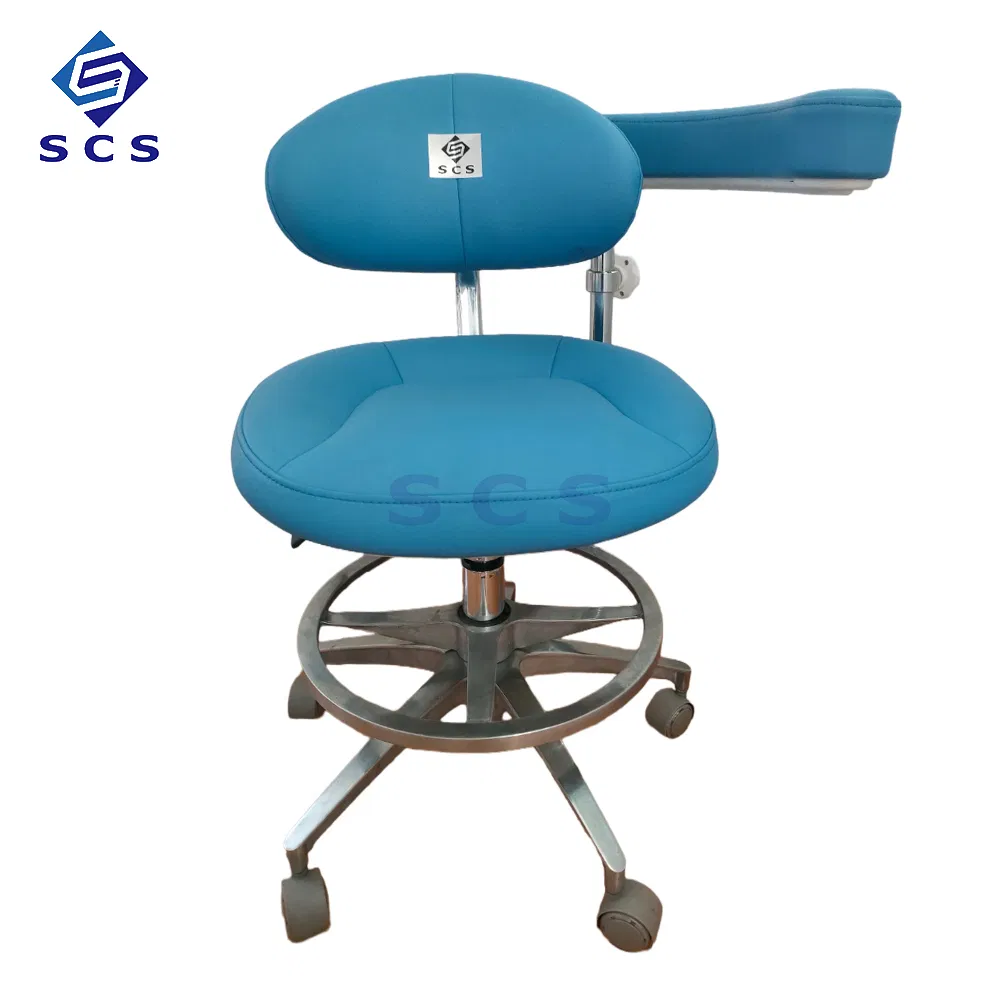 Clinic Furniture Adjustable Dental Dentist Chair Stool with Armrest Backrest