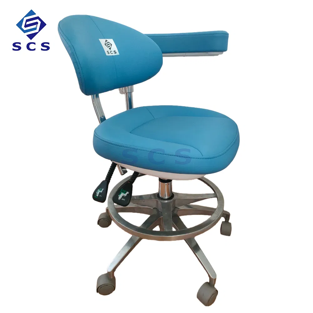 Clinic Furniture Adjustable Dental Dentist Chair Stool with Armrest Backrest
