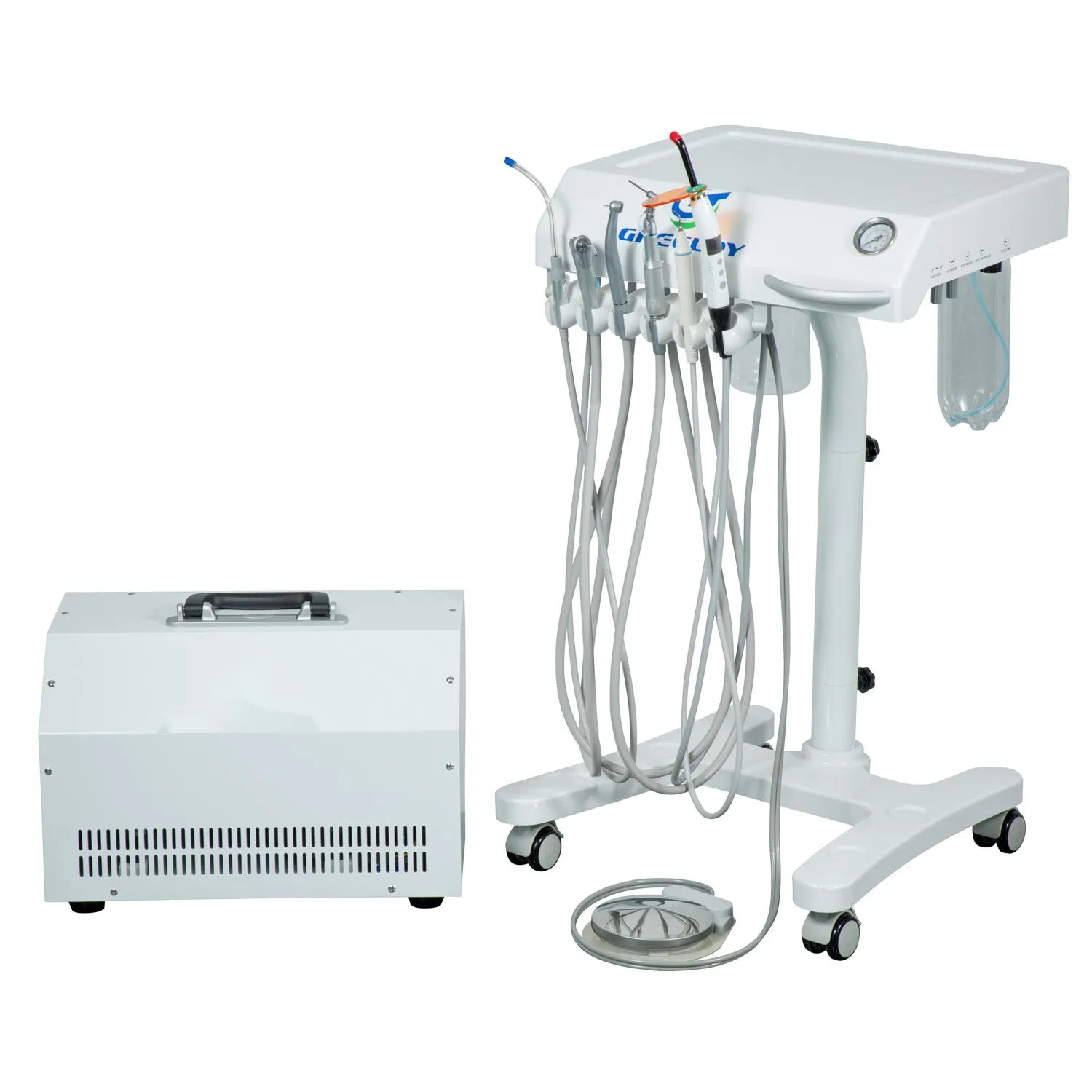 Factory Price Mobile Dental Turbine Portable Dental Unit with Air Compressor