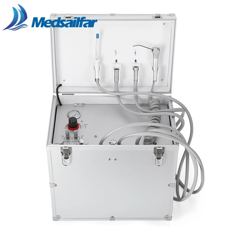 Mini Portable Mobile Air Compressor Treatment Box Cart Equipment Dental Unit