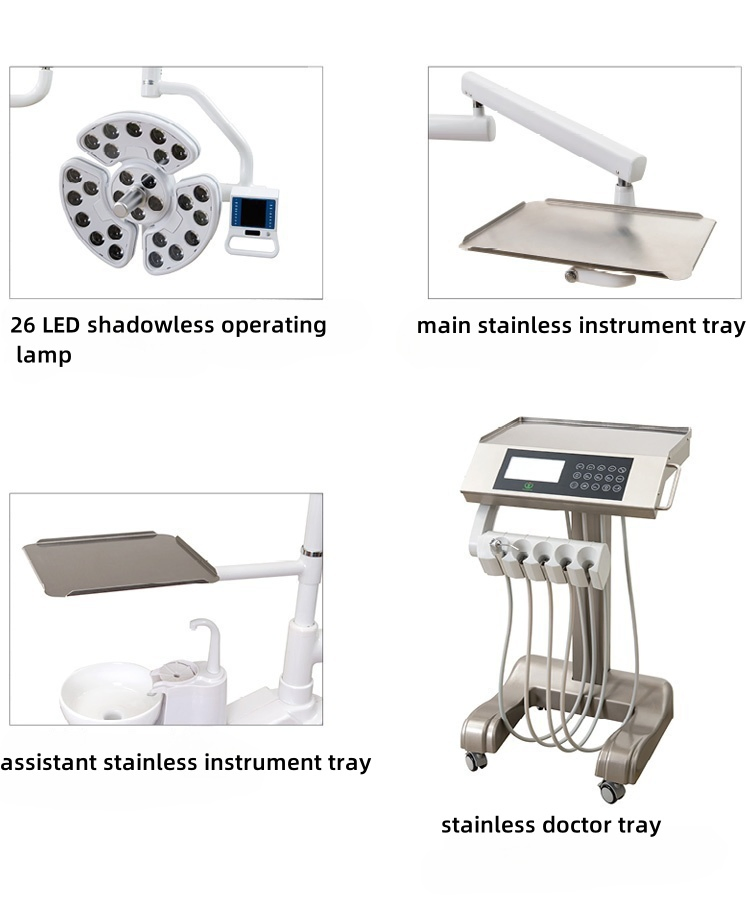 A3000 Luxury Surgical Implant Dental Chair Unit with 2set Dentist Stool and Trolley Cart