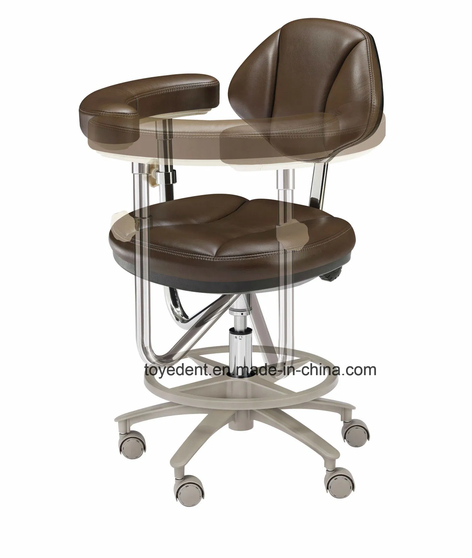 Dental Rotating Chair Stool Luxurious Leather Advanced Ergonomic Dentist Stool