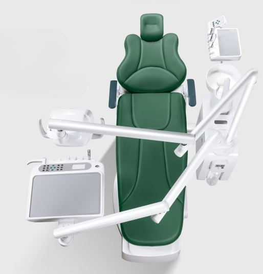 Comfortable Dental Chair Unit with Luxury Ergonomic Design and Rotatable Spittoon