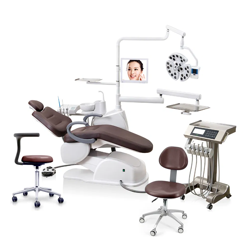 A3000 Luxury Surgical Implant Dental Chair Unit with 2set Dentist Stool and Trolley Cart
