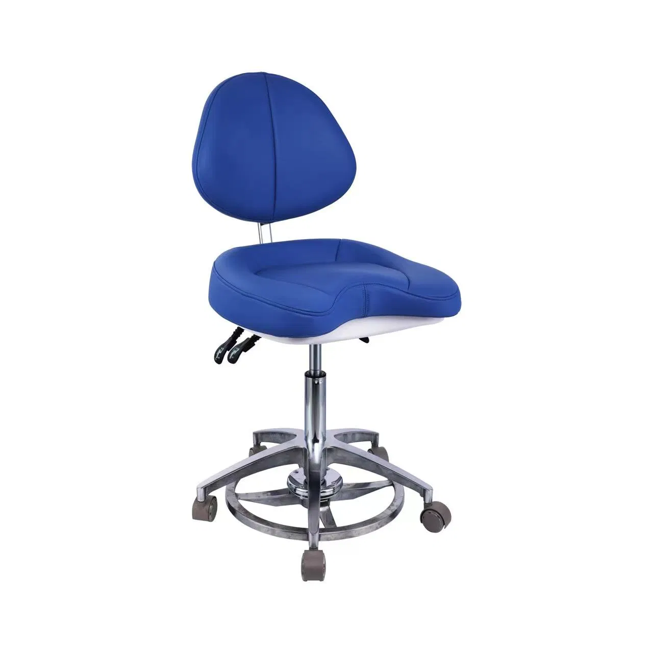 Microfiber Seat Backrest Assistant Mobile Doctor Chair Medical Dentisit Stool