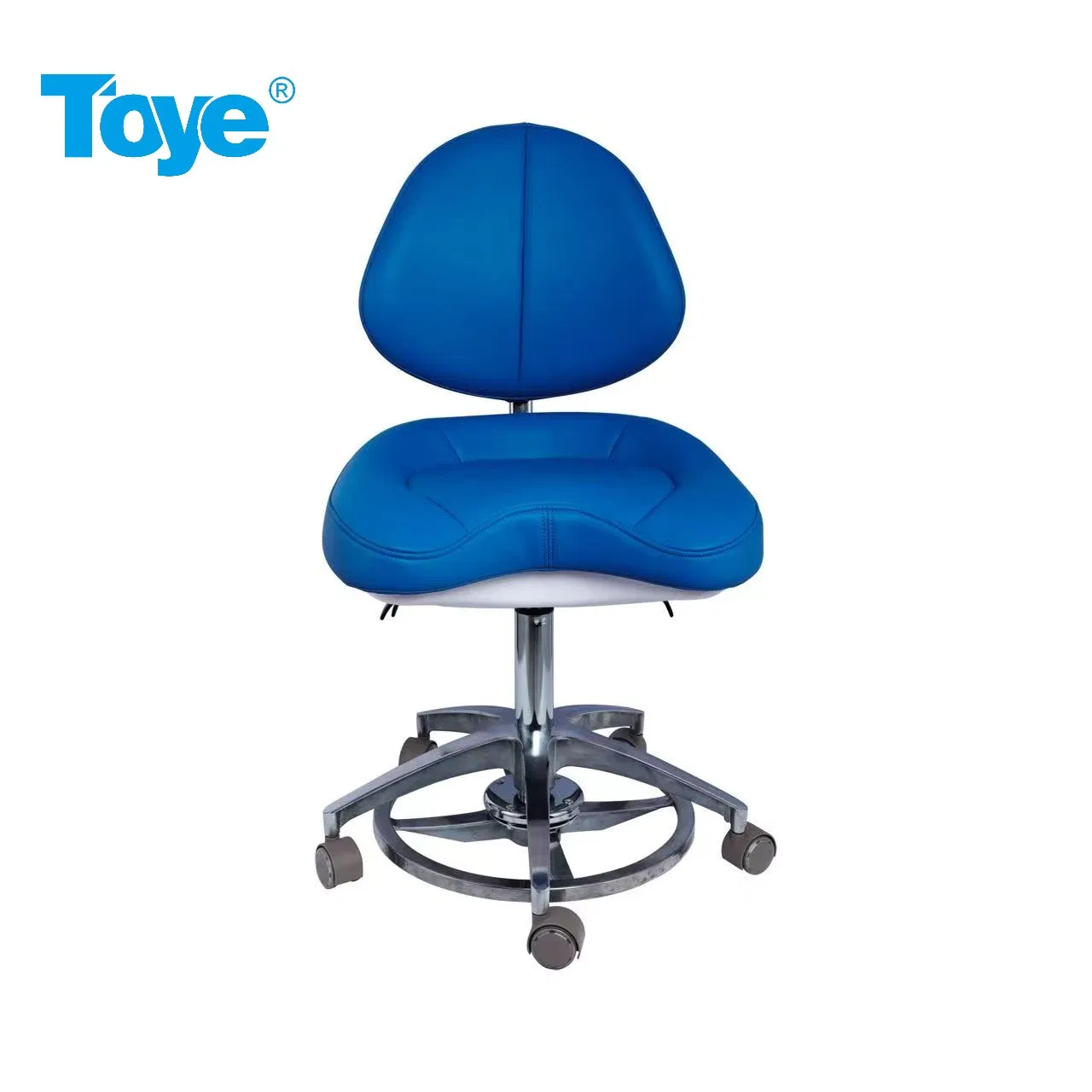 Microfiber Seat Backrest Assistant Mobile Doctor Chair Medical Dentisit Stool