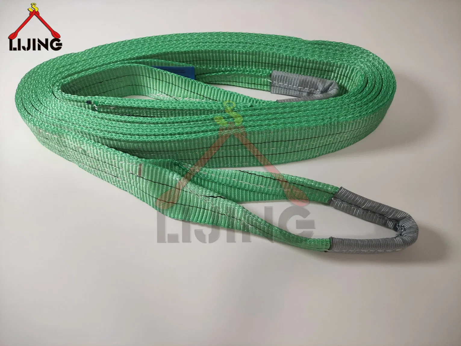 Green Eye-Eye Flat Webbing Sling Strap for Lifting 2000kg 6meters En1492-1