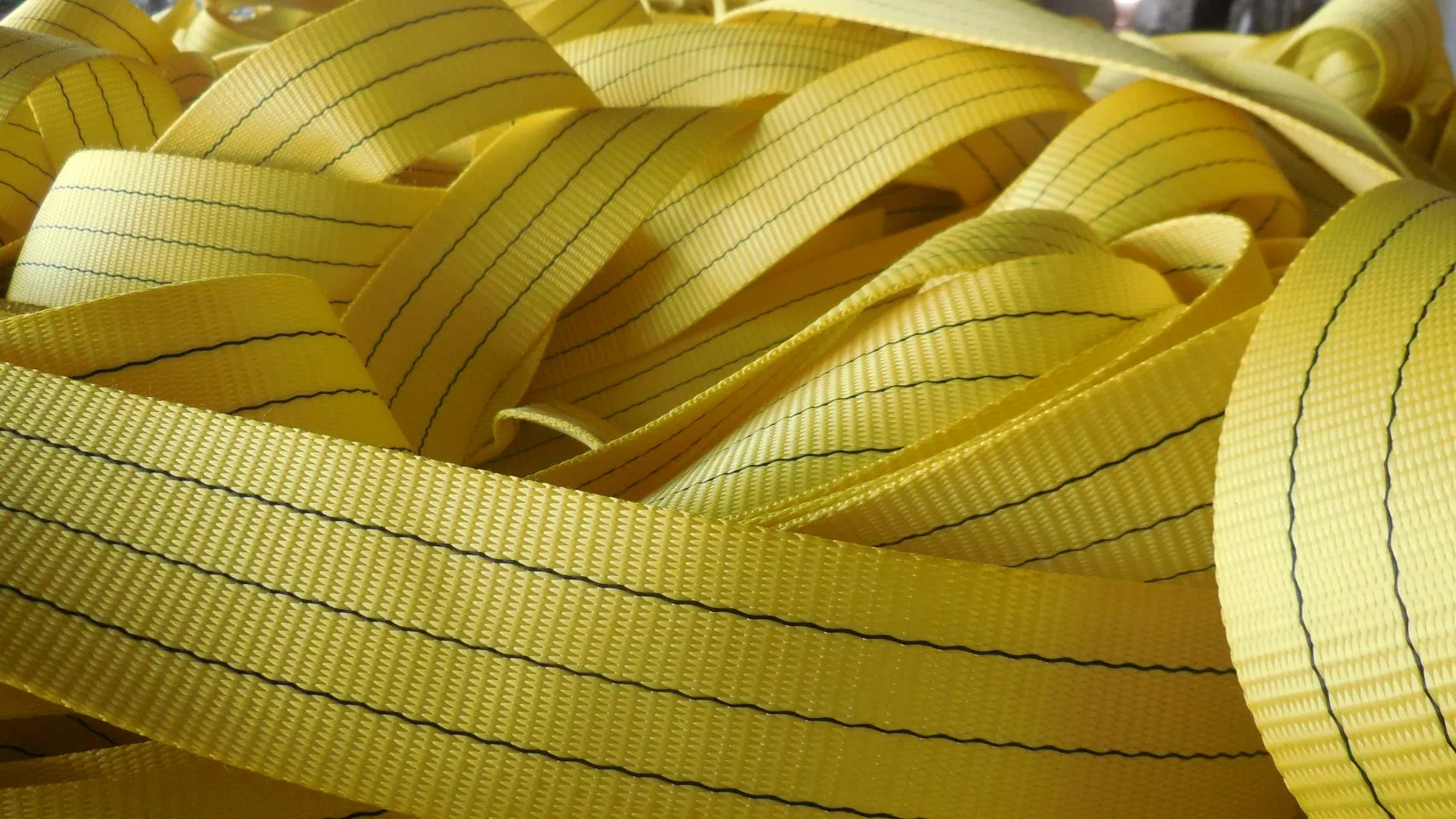 3tons 1meter Polyester Eye-Eye Flat Webbing Sling Strap for Lifting En1492-1