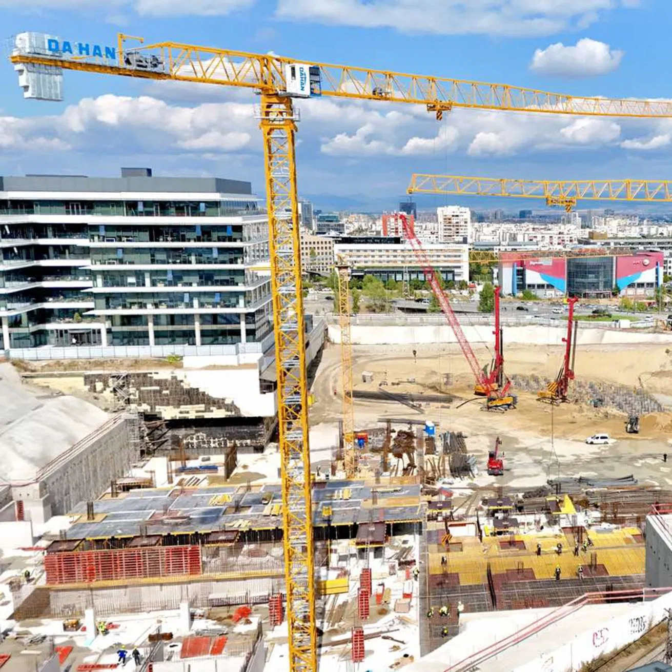 High Performance Dahan 8530-25t Qtz500 Tower Crane 85m Jib Length Topless/Flat Top Heavy Construction Max Height 350m for Sale