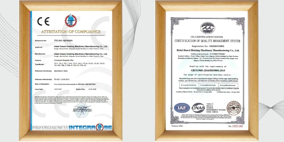 Product Certifications CE ISO