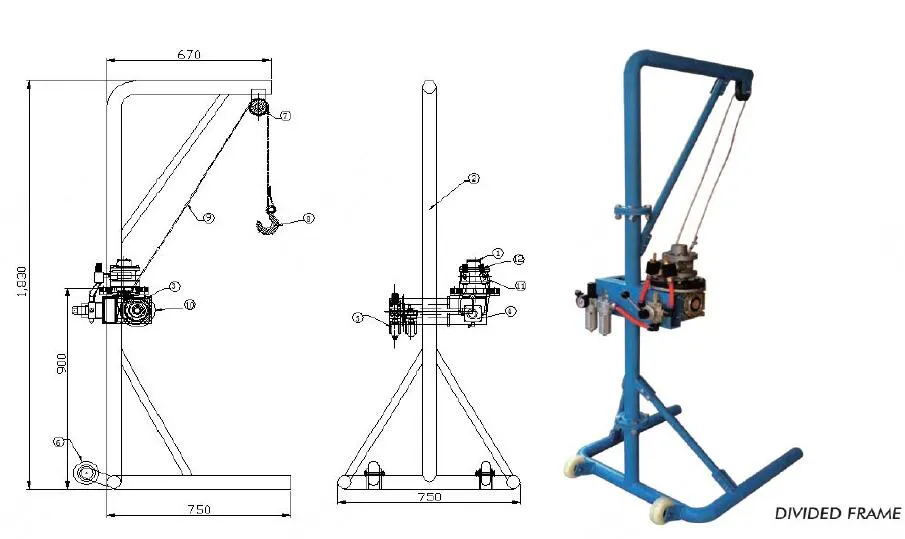 Pneumatic Driven Mucking Winch Main View