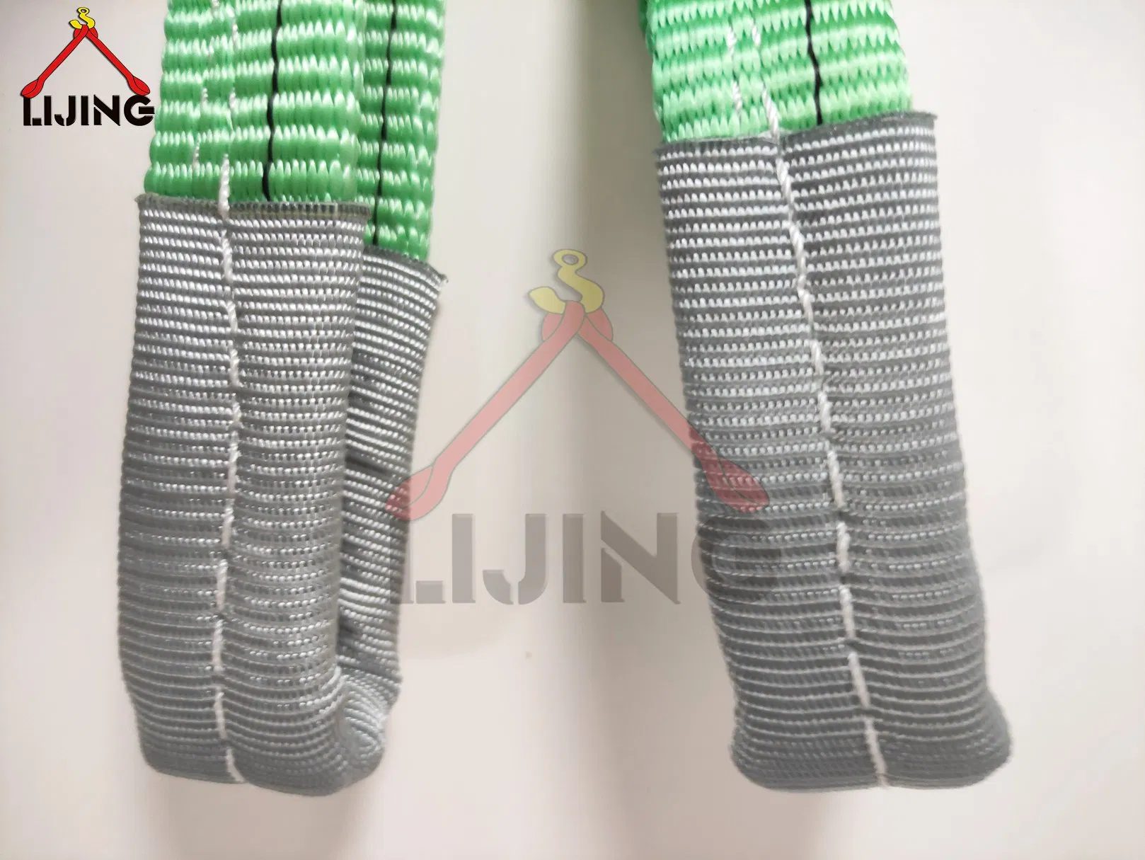 Green Eye-Eye Flat Webbing Sling Strap for Lifting 2000kg 6meters En1492-1