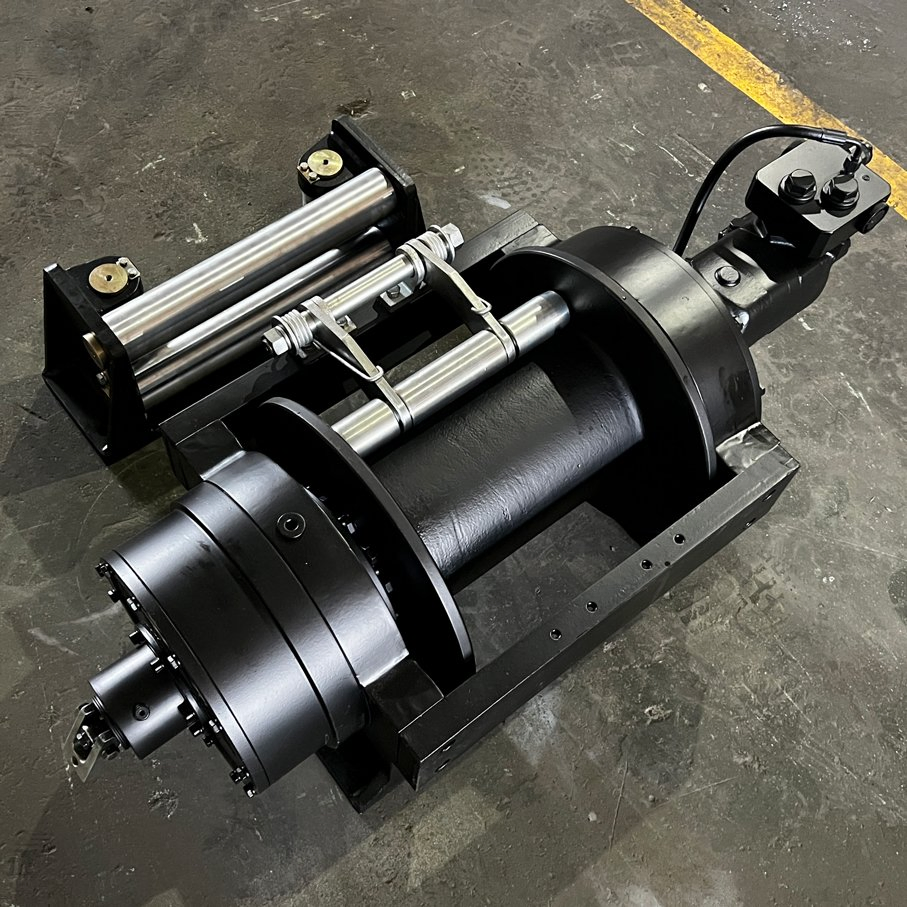20 Ton Winch with Roller Fairlead Pneumatic Clutch Hydraulic Winch