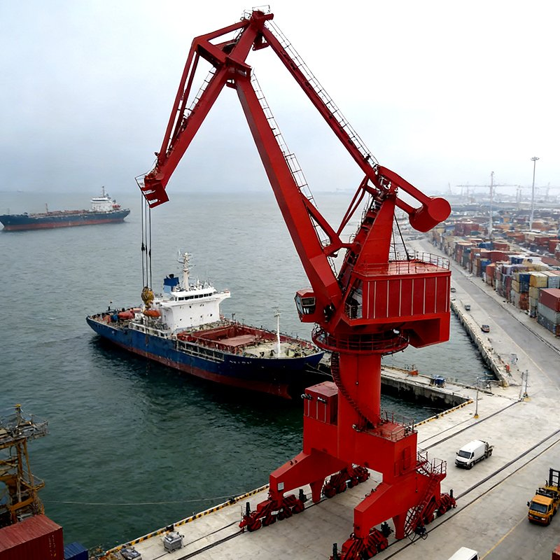 Heavy Duty Harbor Portal or Pedestal Jib Cranes Jetty Portal Crane Dock Crane Price