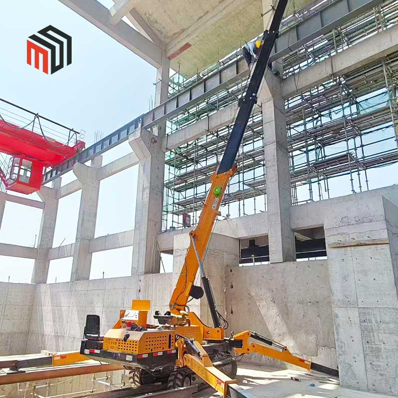 Free Shipping 1 3 5 8 10 12 Tons Hydraulic Mini Telescopic Arm Fly Jib Spider Crane Diesel Electric Rubber Track Mobile Small Compact Crawler Spider Crane