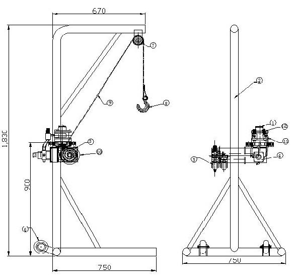 MARINE MACHINE\LIFTING PNEUMATIC DRIVEN MUCKING WINCH IMPA CODE 590605