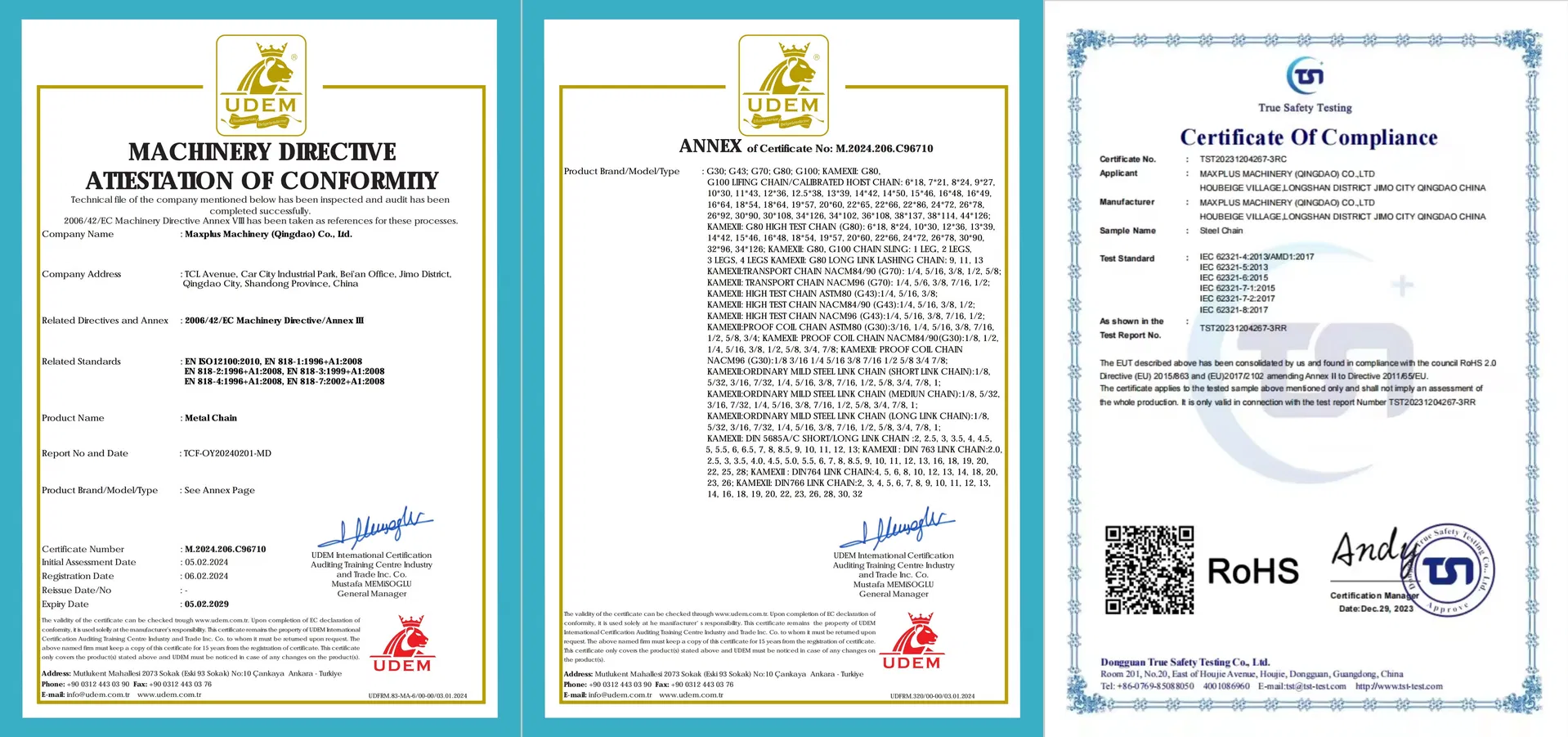 Product Certifications