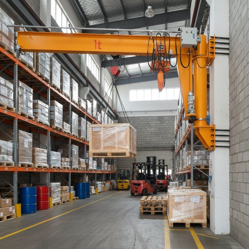 Compact Wall-Mounted Cantilever Jib Crane for Workshop Material Handling