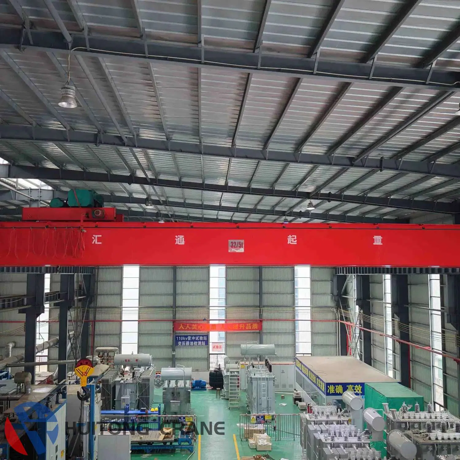 Workshop Electric Double Girder Beam Overhead Bridge Traveling Crane 50 Ton
