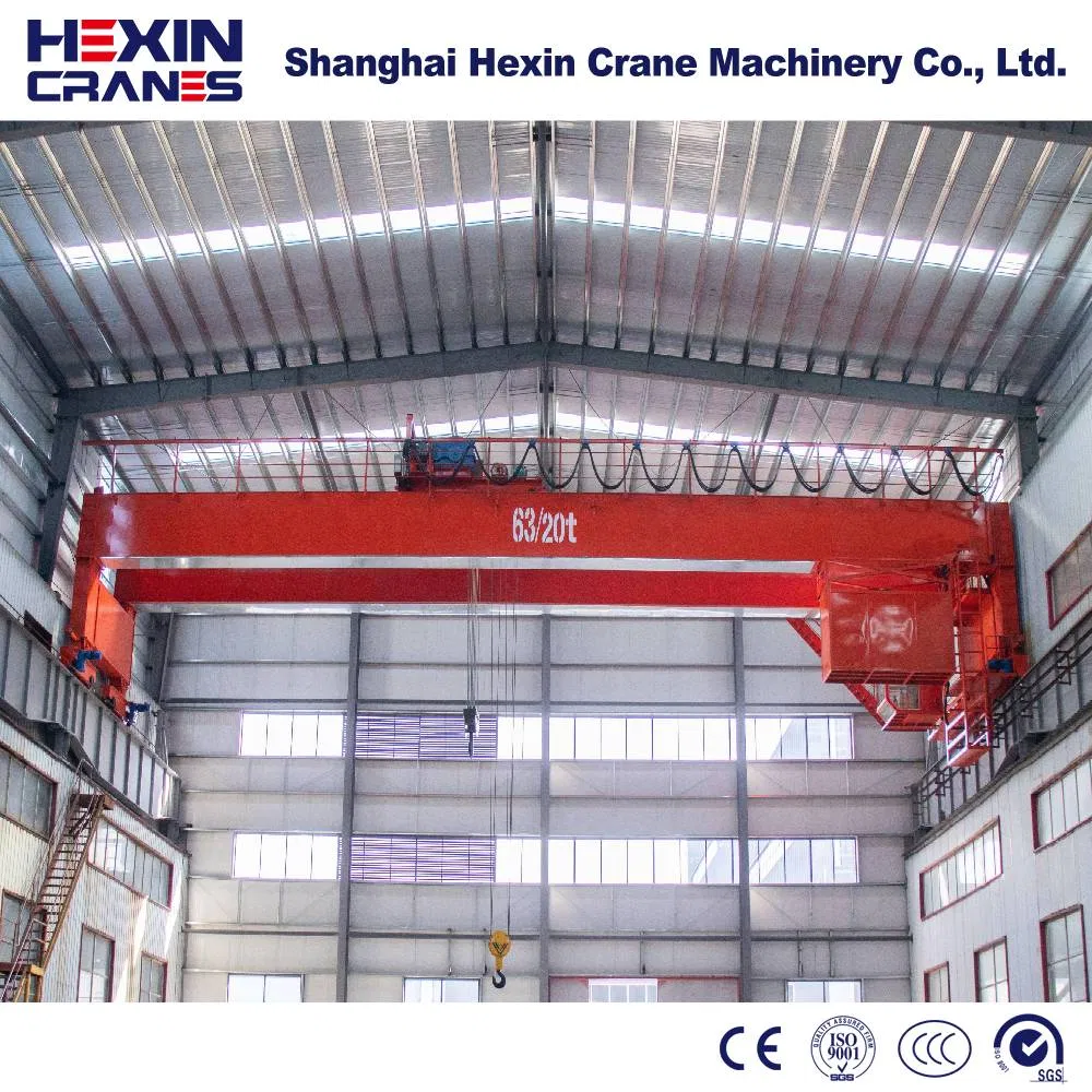 High Quality Made in China Heavy Duty 50/60/70/80/90/100t Double Girder Overhead Travelling Bridge Crane with Electric Winch Trolley Factory Directly for Sale