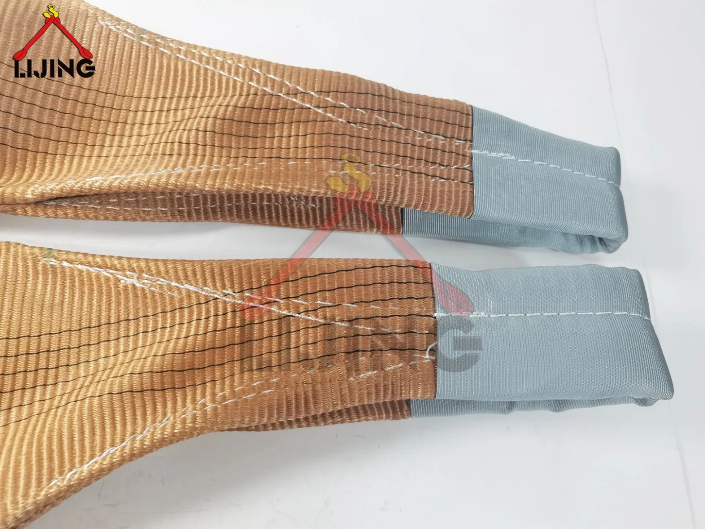 180mm 6000kg 3m Brown Eye-Eye Flat Webbing Sling Strap for Lifting En1492-1