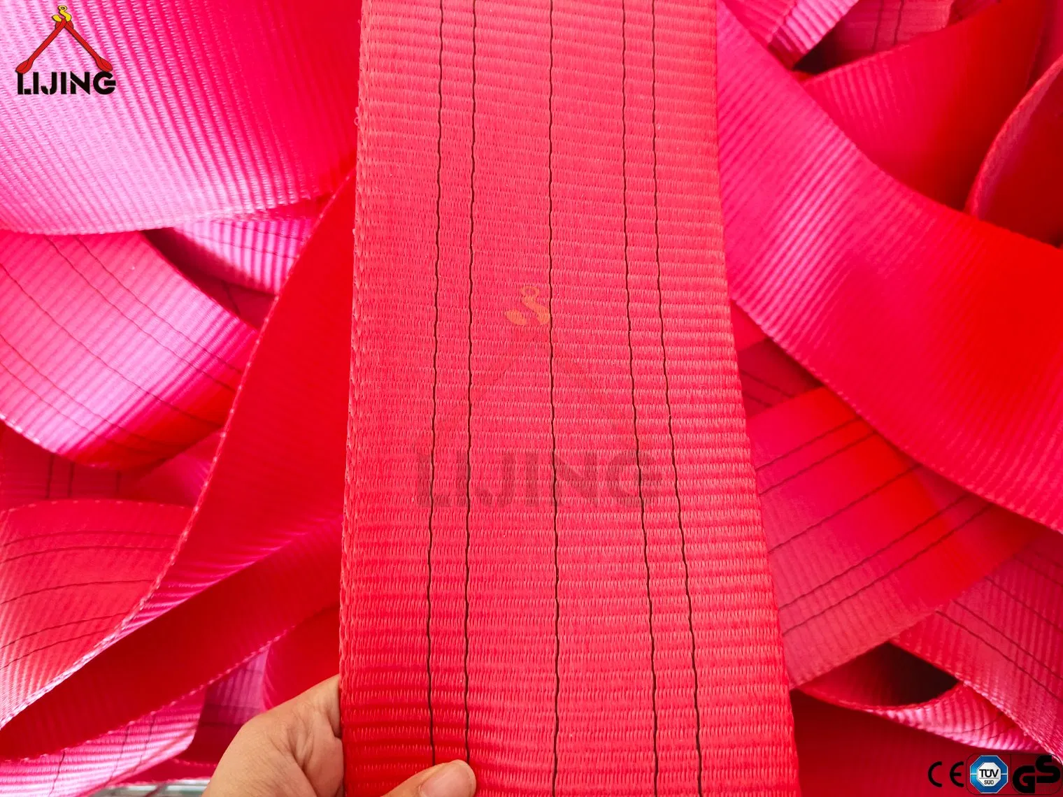 6: 1 Red 5tons Webbing Material Sling Belt Lifting Strap