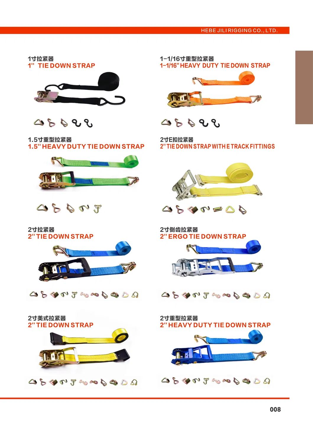 Cargo Lashing Ratchet Tie Down Straps