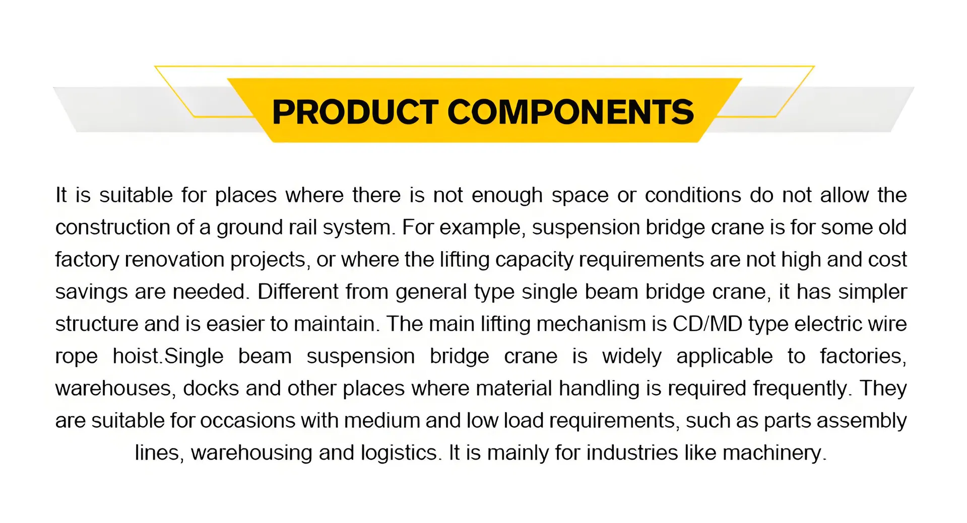 Suspended Crane Details