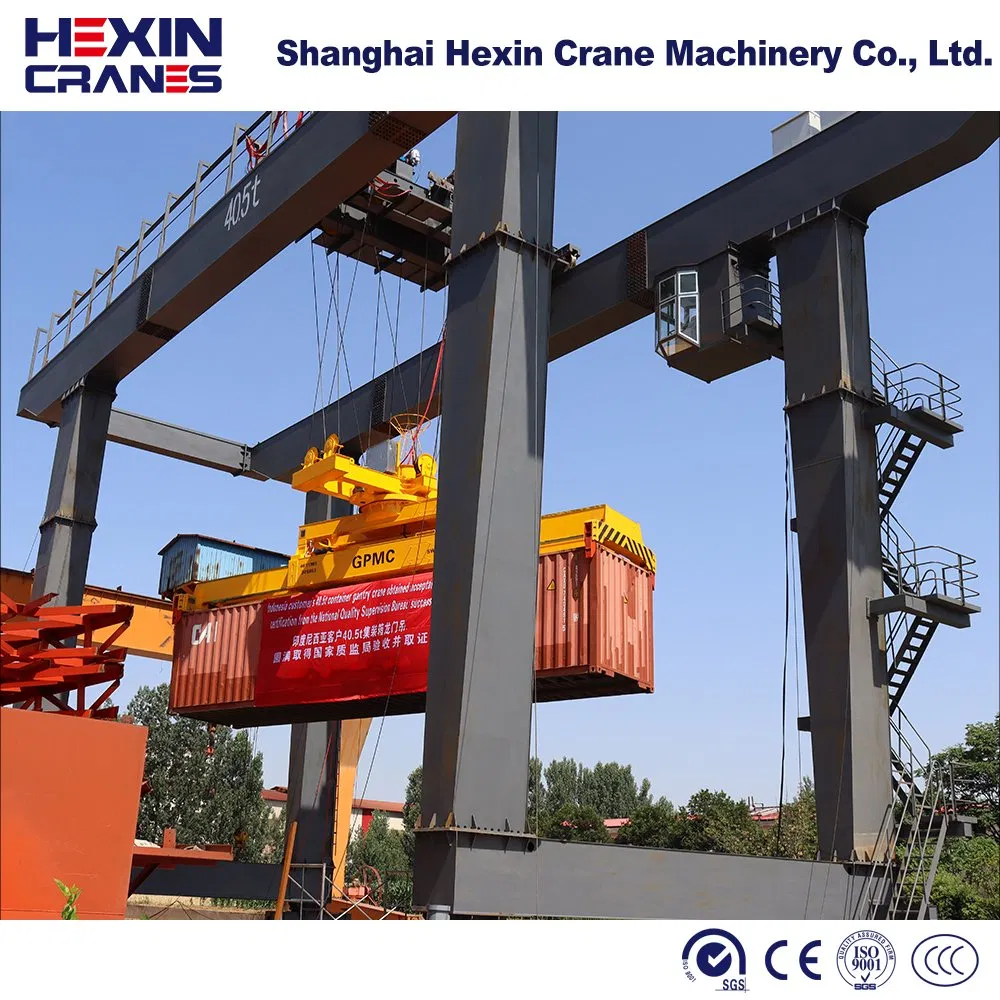 Heavy Duty 40.5t Container Gantry Crane with Spreader Lifter for Rail Transport