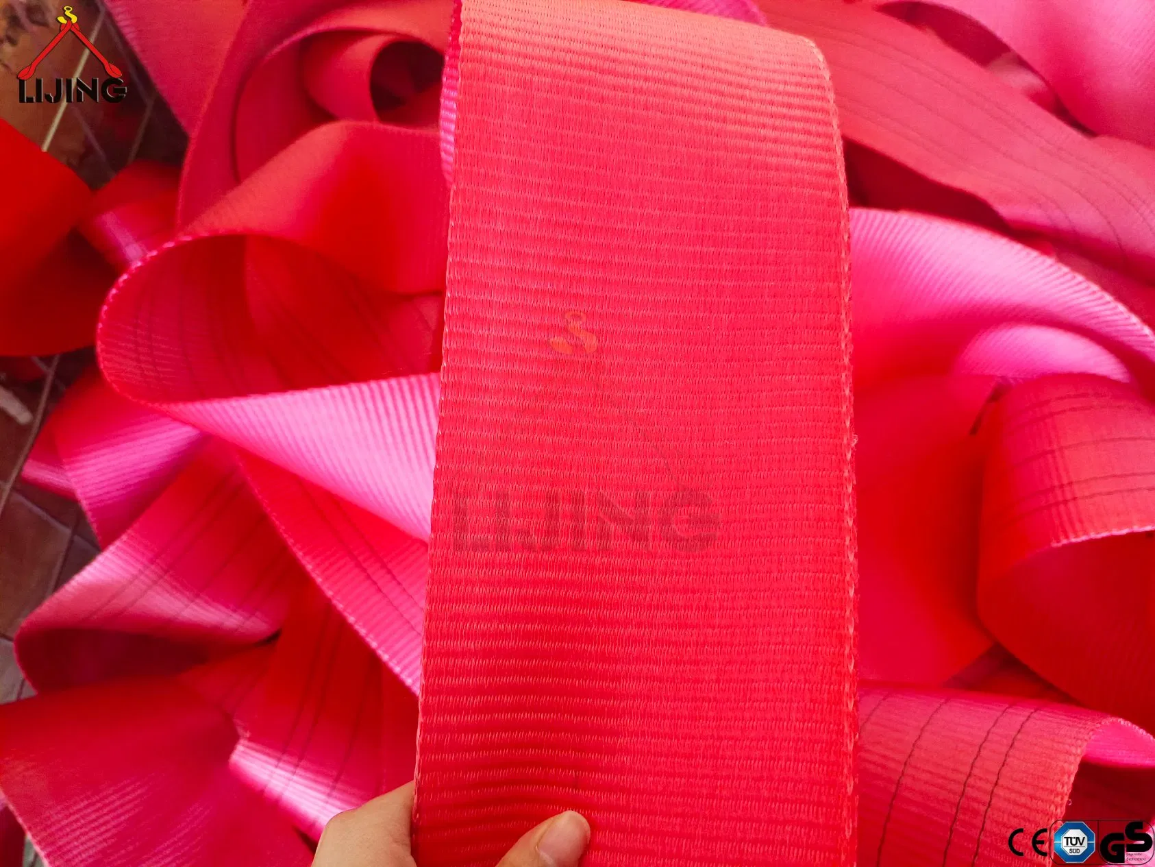 6: 1 Red 5tons Webbing Material Sling Belt Lifting Strap