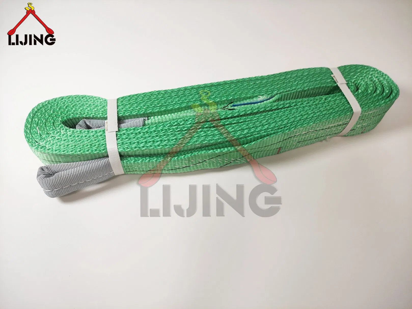 Green Eye-Eye Flat Webbing Sling Strap for Lifting 2000kg 6meters En1492-1